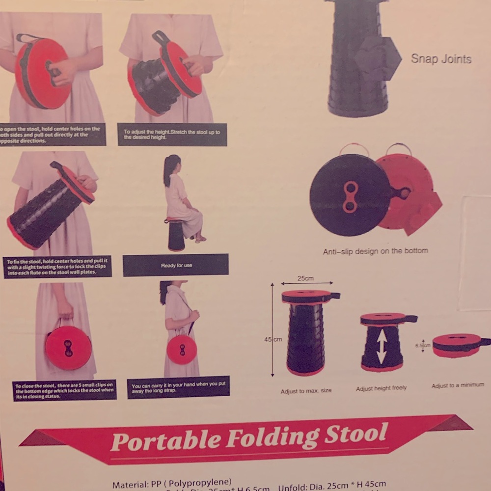 Retractable portable stool - Picture 3 of 3